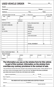 Used Vehicle Order Books (#136)