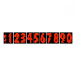 7.5" Windshield Numbers - Black & Fire Red (#355)