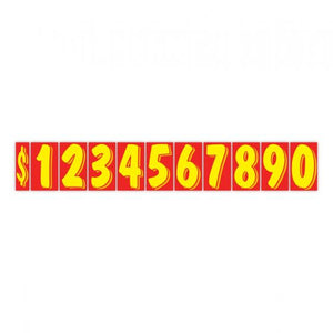 7.5" Windshield Numbers- Red & Yellow (#356)