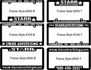 License Plate Frames - Screen printed