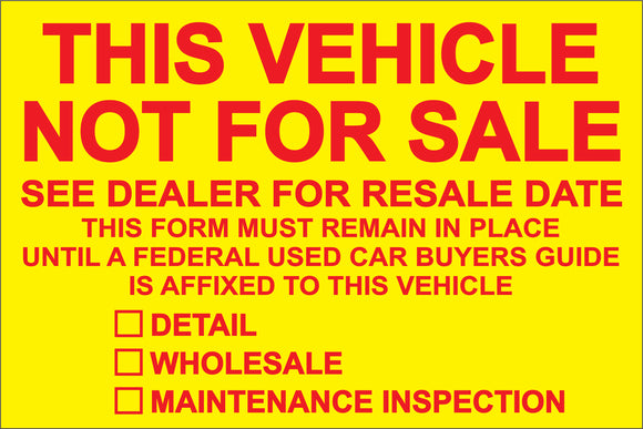 Not for Sale Decals