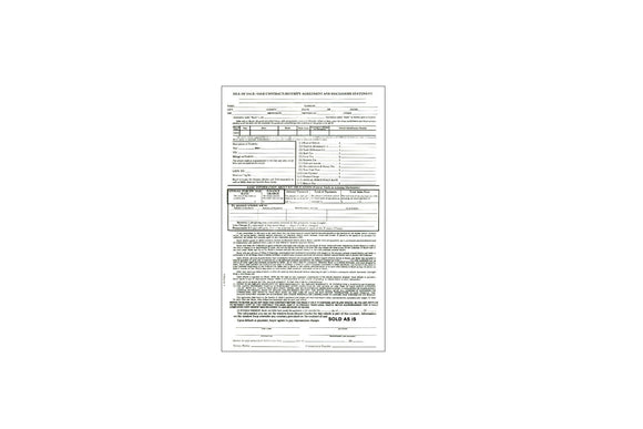 Bill of Sale : Security Agreement SS-12