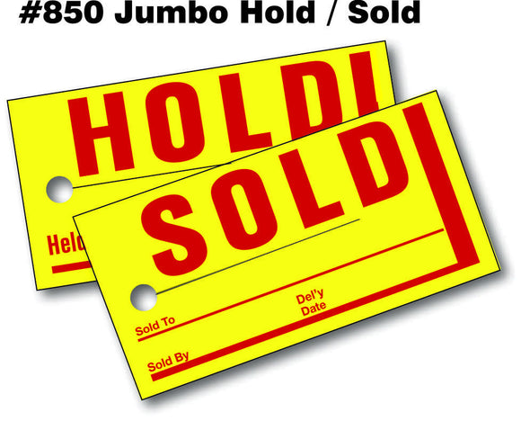 Jumbo Hold / Sold Tags  (#850)