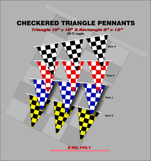 Checkered Triangle Pennants - PT 1008
